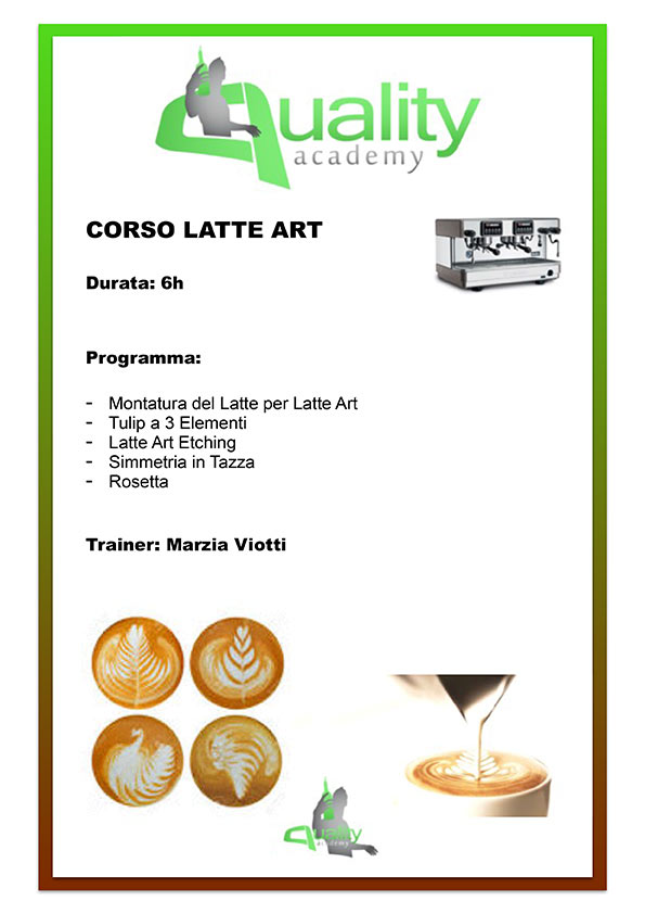Programma Corso Latte Art Bergamo