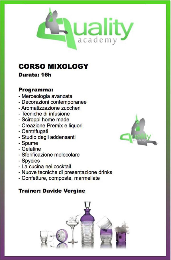Programma Corso Mixology Bergamo